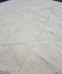 White Rounded Rug