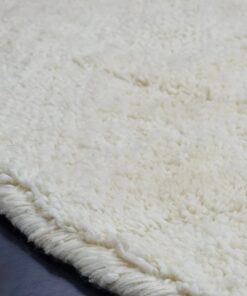 White Rounded Rug