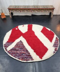 Burgundy and White Rug