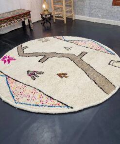 Abstract Brown and White Rug