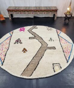 Abstract Brown and White Rug