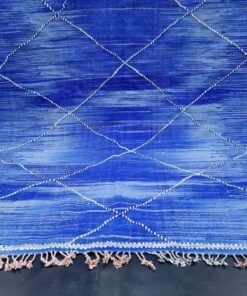 Blue and Red Geometric Rug