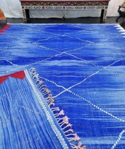 Blue and Red Geometric Rug