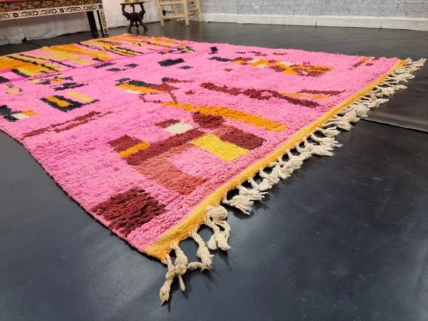 Pink And Yellow Wool Rug