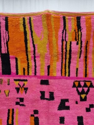 Pink And Yellow Wool Rug
