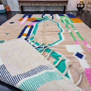 Salmon and Turquoise Rug