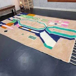 Salmon and Turquoise Rug