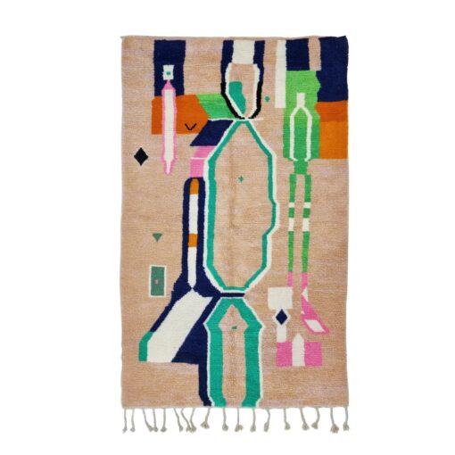 Salmon and Turquoise Rug
