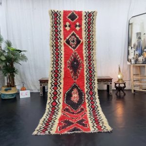 Red And Black Wool Rug