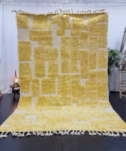 Yellow and White Checkered Rug