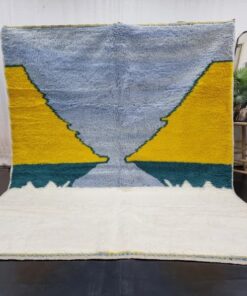 Yellow and Aqua Blue Rug