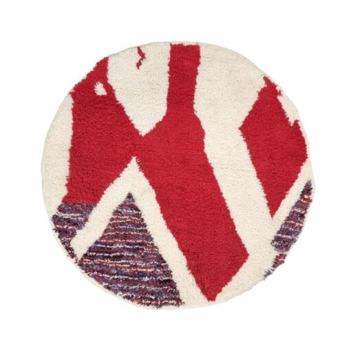 Burgundy and White Rug