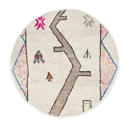 Abstract Brown and White Rug