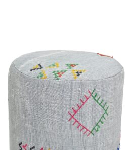 mororccan zanafi berber grey green pouf