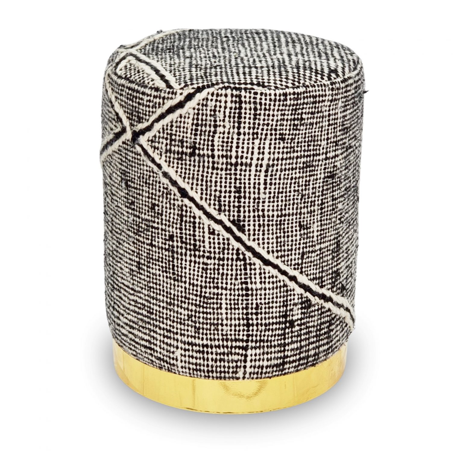 Zigzag black white pouf