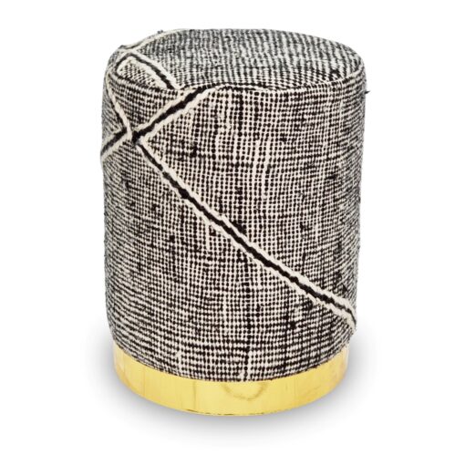 Zigzag black white pouf