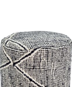 Zigzag black white pouf