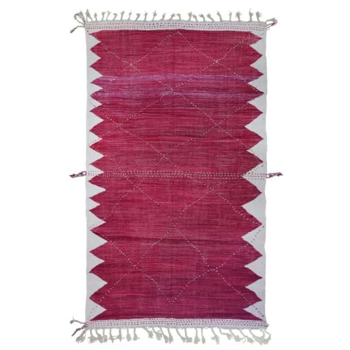 SAFAA – Red Rug – Moroccan Zanafi Kilim Geometric Rug