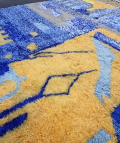 Blue and Yellow Abstract Rug