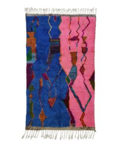 Blue And Pink Abstract Rug