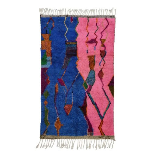 Blue And Pink Abstract Rug