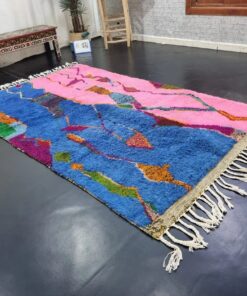 Blue And Pink Abstract Rug