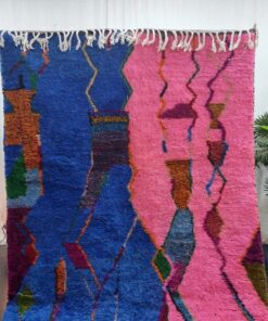 Blue And Pink Abstract Rug