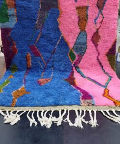 Blue And Pink Abstract Rug