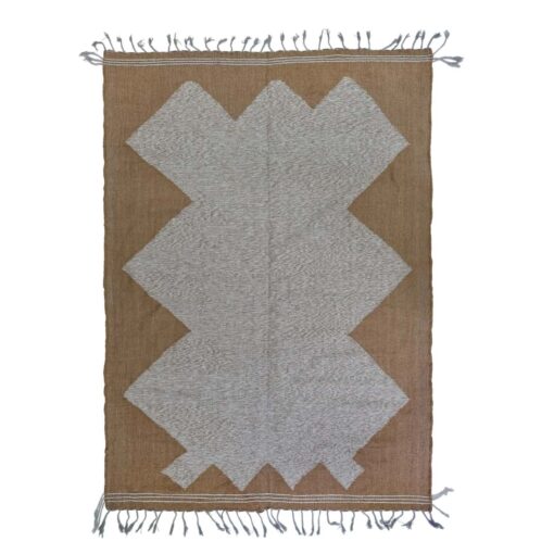 LINA – Brown Rug  – Moroccan Zanafi Kilim Geometric Rug