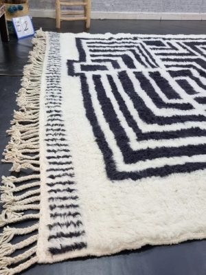 Black and White Abstract Rug