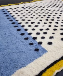 Yellow & Light Blue Dotted Rug