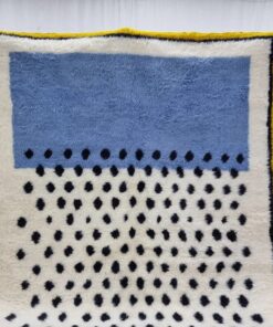 Yellow & Light Blue Dotted Rug