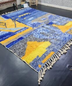 Blue and Yellow Abstract Rug