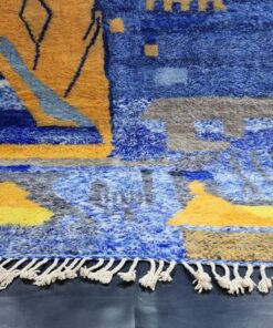 Blue and Yellow Abstract Rug