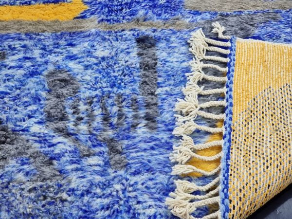 Blue and Yellow Abstract Rug