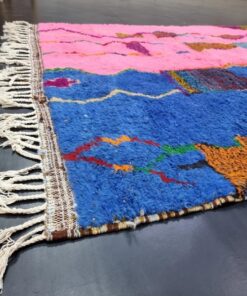 Blue And Pink Abstract Rug