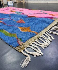 Blue And Pink Abstract Rug