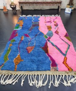 Blue And Pink Abstract Rug