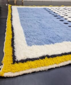 Yellow & Light Blue Dotted Rug