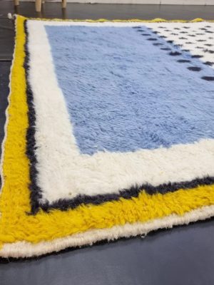Yellow & Light Blue Dotted Rug