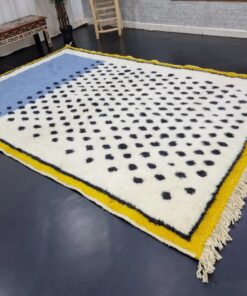 Yellow & Light Blue Dotted Rug