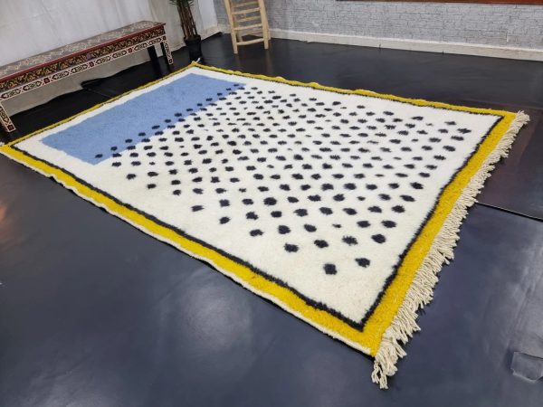 Yellow & Light Blue Dotted Rug