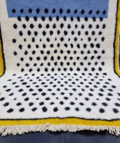 Yellow & Light Blue Dotted Rug