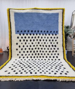 Yellow & Light Blue Dotted Rug