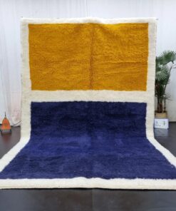 Yellow and Dark Blue Rug