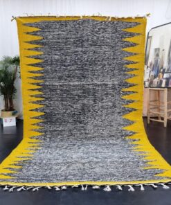Black and Yellow Geometric Rug