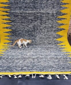 Black and Yellow Geometric Rug