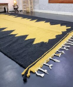 Black and Gold Geometric Rug