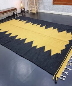 Black and Gold Geometric Rug