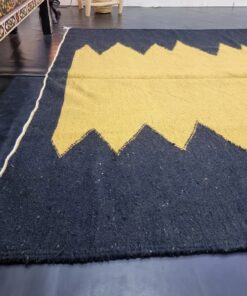Black and Gold Geometric Rug